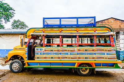 Chicken Bus parked on roadside