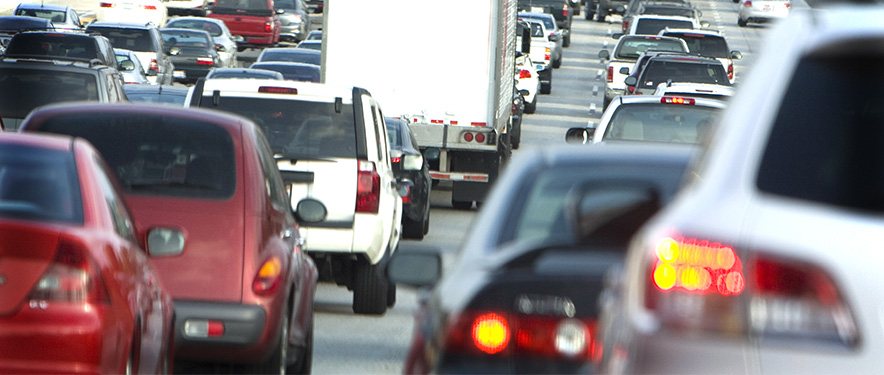 Vehicles stuck in traffic