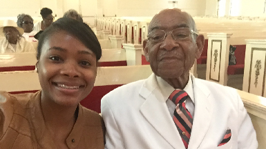 Thomas J. Simon and his god daughter, Michaela Bradshaw