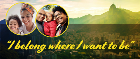 Various photos of Tania and Sabrina hitting different life milestones in Brazil.