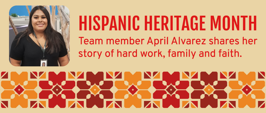 Hispanic Heritage Month text overlay on orange background